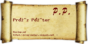 Práz Péter névjegykártya